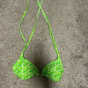 Kendall & Kylie Lime and White Bikini Top